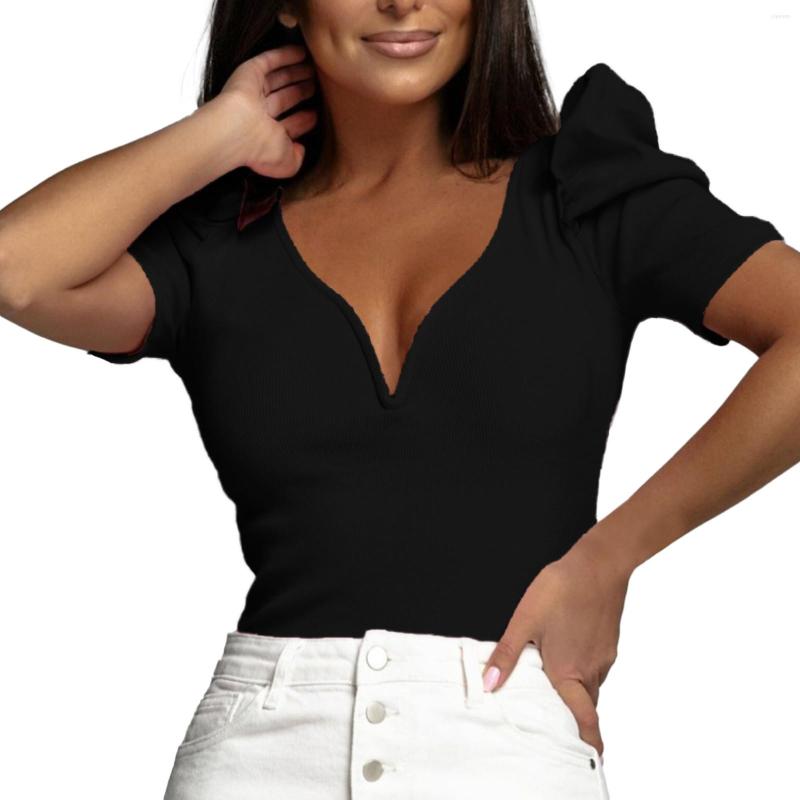 Women's T Shirts Women Puff Sleeve Top Deep V Neck Sexy Blouse Short Knitted Tops Womens Mock, Khaki
Women's T Shirts Women Puff Sleeve Top Deep V Neck Sexy Blouse Short Knitted Tops Womens Mock, Khaki