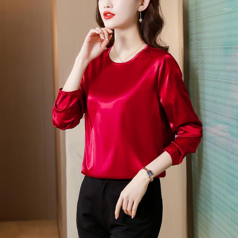 Women's T Shirts Spring Women Solid Satin Top Casual Long Sleeve Round Neck Loose T-shirt Female Bottoming Shirt 2023 Clothing, Green
Women's T Shirts Spring Women Solid Satin Top Casual Long Sleeve Round Neck Loose T-shirt Female Bottoming Shirt 2023 Clothing, Green