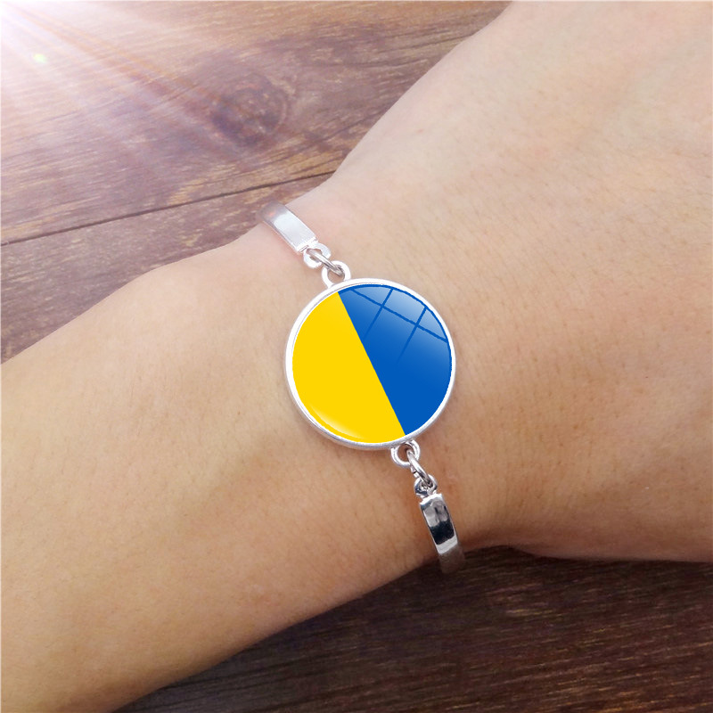 Simple Fashion Multilayer Leather Bracelets For Women Men Ukrainian Flag Charm Bracelet Bangle Proud Patriotism Jewelry