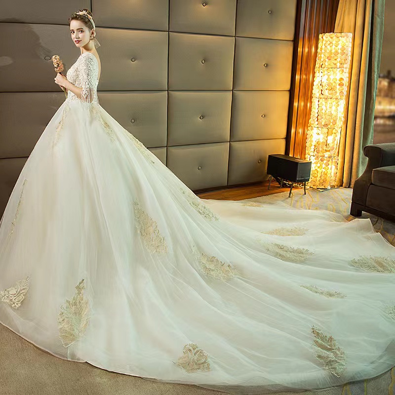 Plus Size wedding dress beach boho beaded tassels Country Dress Sash Custom Made long sleeve Ivory With Champagne sexy Lace Wedding Dresses Bridal Gow