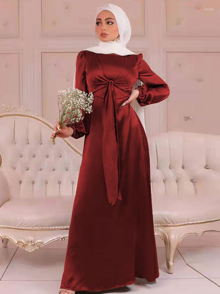 Ethnic Clothing Elegant Wrap Satin Abaya Muslim Long Dress For Women Fashion Hijab Robe Islam Dubai Turkish African Dresses Modesty Ramadan
Ethnic Clothing Elegant Wrap Satin Abaya Muslim Long Dress For Women Fashion Hijab Robe Islam Dubai Turkish African Dresses Modesty Ramadan