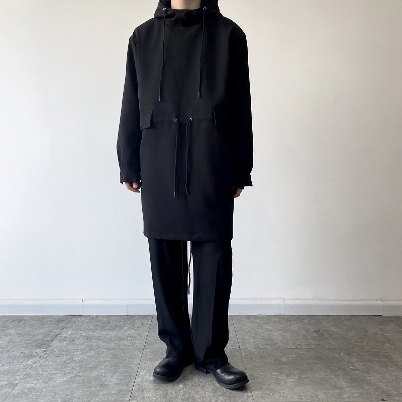 Men's Trench Coats Men Lace Up Long Pullover Hooded Coat Male Women Streetwear Fashion Punk Gothic Windbreaker Hoodie Jacket Outerwear 230413Z