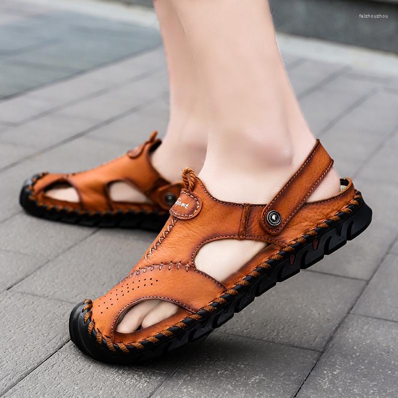 Sandals Men Leather Comfortable Summer Soft Men's Slippers Roman Outdoor Casual Beach Flip Flops Big Size 48, Khaki
Sandals Men Leather Comfortable Summer Soft Men's Slippers Roman Outdoor Casual Beach Flip Flops Big Size 48, Khaki