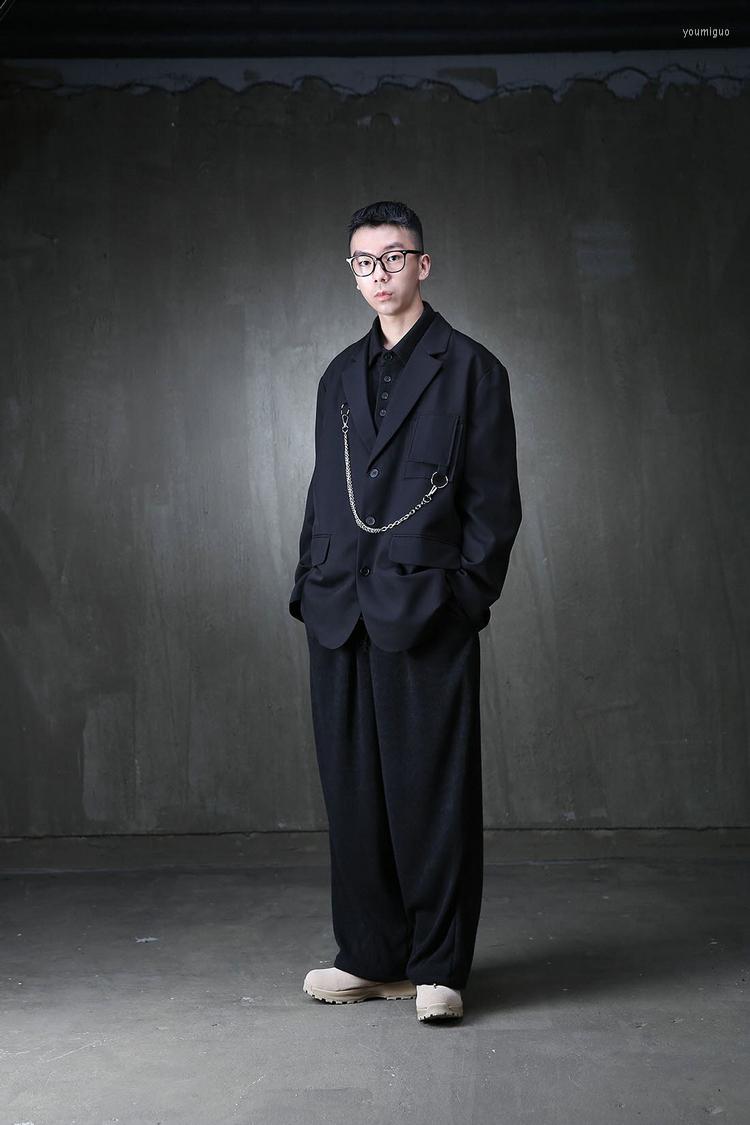 Men' Suits Korean Fashion Men' Chest Chain OVERSIZE Reflective Strip Casual Suit Single-breasted Loose, Black
Men' Suits Korean Fashion Men' Chest Chain OVERSIZE Reflective Strip Casual Suit Single-breasted Loose, Black