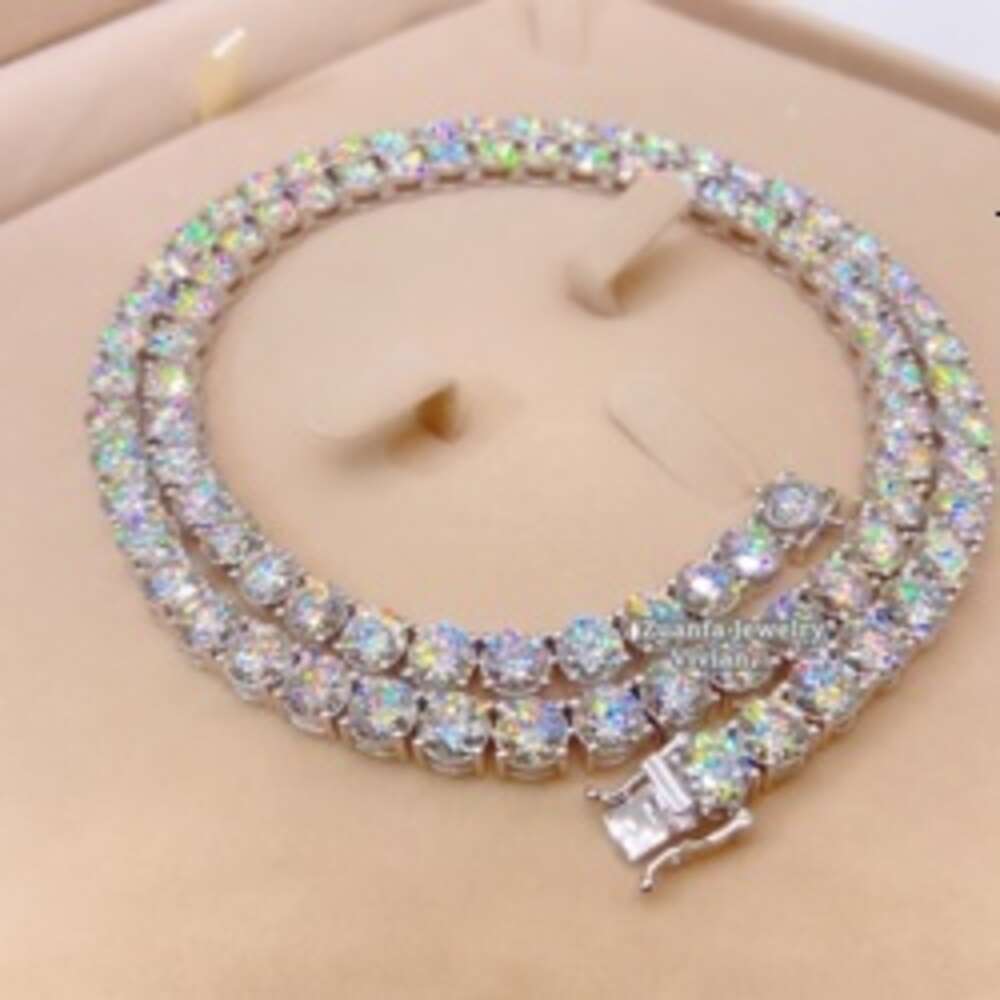 Necklace Tennis Chain moissanite chain 2MM 3MM 4MM 5MM 6.5MM 7MM 7.5MM 8MM Classic Necklace Silver VVS Moissanite Mens Chains Tennis Chain