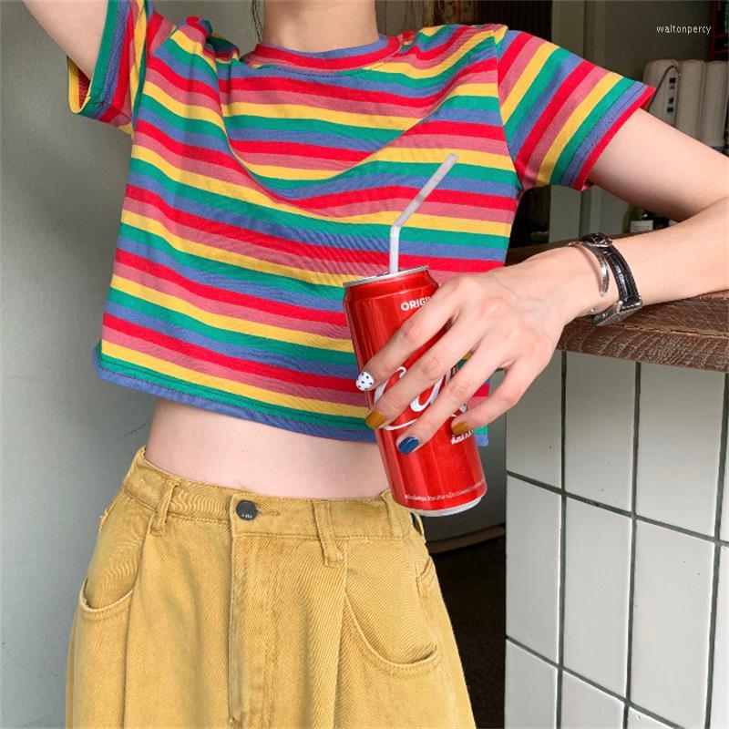 Women's T Shirts Women's T-shirts Tops Japanese Kawaii Ulzzang Casual Vintage Rainbow Striped T-shirt Female Korean Harajuku Clothes For
Women's T Shirts Women's T-shirts Tops Japanese Kawaii Ulzzang Casual Vintage Rainbow Striped T-shirt Female Korean Harajuku Clothes For