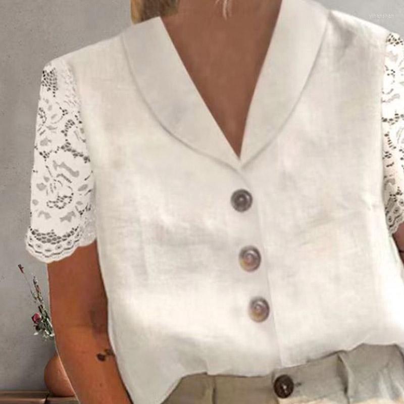 Women's Blouses Female Chic Lace Stitch White Blouse Office Short Sleeve Slim Pullover Top 2023 Singe Breasted V-neck Summer Shirt Blusa, 02 print
Women's Blouses Female Chic Lace Stitch White Blouse Office Short Sleeve Slim Pullover Top 2023 Singe Breasted V-neck Summer Shirt Blusa, 02 print