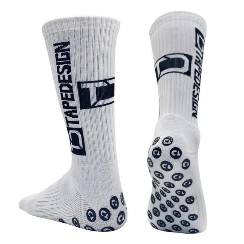 Sports Socks 6Pairs/Lot ANTI SLIP Tape Football Socks Mid Calf Non-Slip Soccer Sport Cycling Sports Mens Sock EU38-45 231113