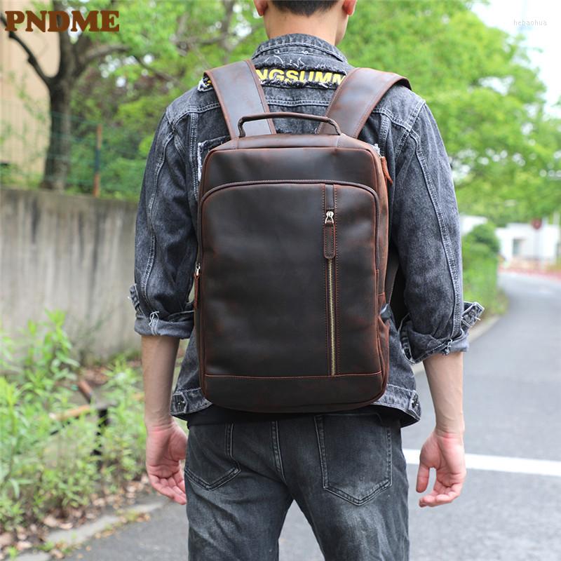 Backpack PNDME Vintage Men's High Quality Luxury Natural Genuine Leather Outdoor Travel Laptop Bagpack, Brown
Backpack PNDME Vintage Men's High Quality Luxury Natural Genuine Leather Outdoor Travel Laptop Bagpack, Brown