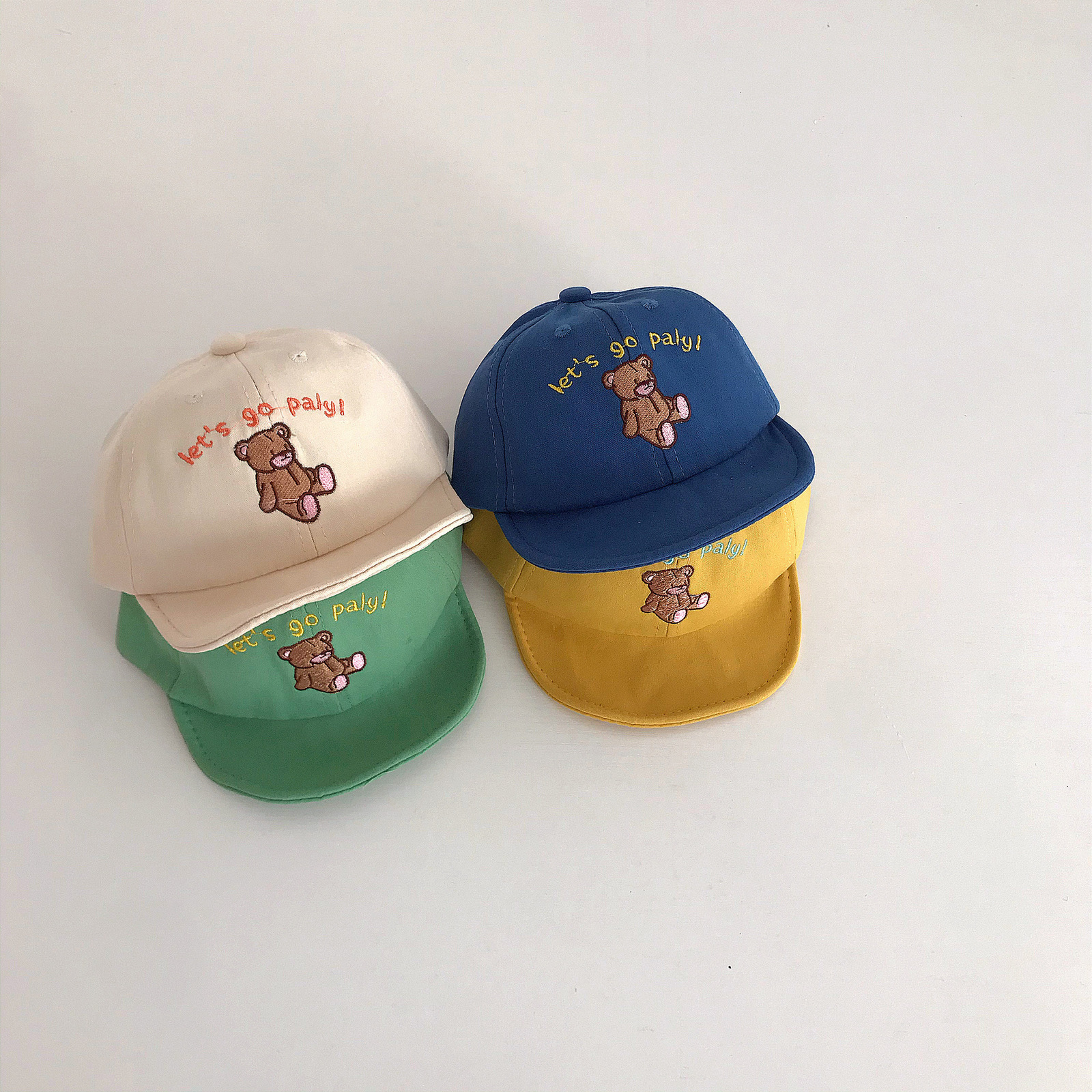 Caps Hats Cute Bear Baby Basketball For Girls Boys Adjustable Kids ed Summer Big Brim Children Sun Accessories 230412