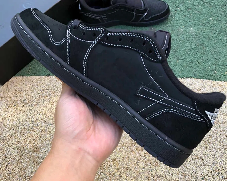 Basketball Shoes 1S Low TS x Black Phantom Jumpman 1 Low OG Rte Outdoor Shoes Sneaker Sports With Original Box