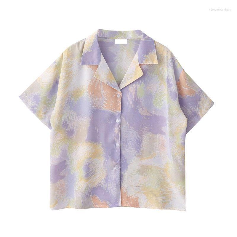 Women' Blouses Retro Shirt Summer Short-Sleeved Oil Painting Print Tie-Dye Loose European And American Fashion Abstract Top 2023, Green
Women' Blouses Retro Shirt Summer Short-Sleeved Oil Painting Print Tie-Dye Loose European And American Fashion Abstract Top 2023, Green