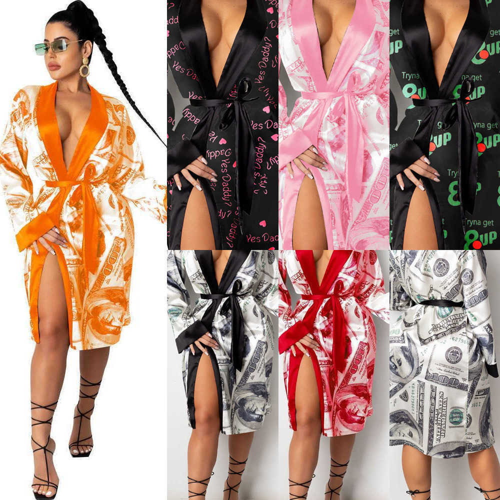 Desinger Clothing Women Casual Dresses US Dollar Print Homewear Coat Bandage Long Dress Sexy Cardigan Loose Robe Bathrobe, #1
Desinger Clothing Women Casual Dresses US Dollar Print Homewear Coat Bandage Long Dress Sexy Cardigan Loose Robe Bathrobe, #1
