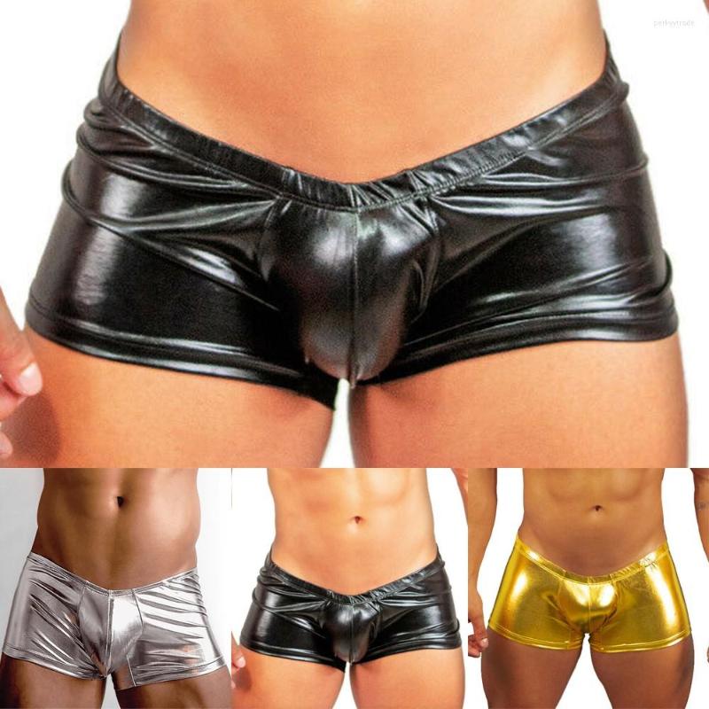 Underpants Sexy Gay Men Underwear Boxer Solid Color Clubwear Fashion Trunk Metal Tight Bandage Leather Underpant Cool Male Shorts, Golden
Underpants Sexy Gay Men Underwear Boxer Solid Color Clubwear Fashion Trunk Metal Tight Bandage Leather Underpant Cool Male Shorts, Golden