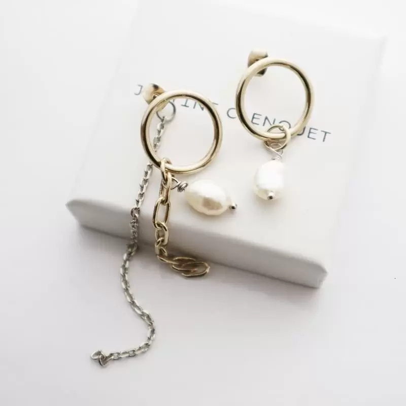 Dangle Chandelier Fashion Ins Trendy Justine Clenquet Earrings Female Long Temperament Pendant Pearl Earring Hip Hop Jewelry For Women 230413