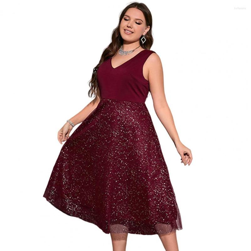 Plus Size Dresses Vest Tank Dress Evening Party Sequin Flowy Yarn Hem V Neck Waist Tight Midi Gown, Black
Plus Size Dresses Vest Tank Dress Evening Party Sequin Flowy Yarn Hem V Neck Waist Tight Midi Gown, Black