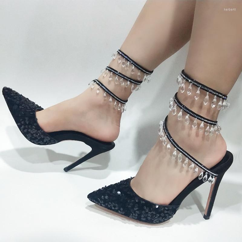 Sandals 2023 Summer Fashion Women's Rhinestone Sequins Pointed Toe High-heeled Shoes Wedding Banquet, Black sequins
Sandals 2023 Summer Fashion Women's Rhinestone Sequins Pointed Toe High-heeled Shoes Wedding Banquet, Black sequins