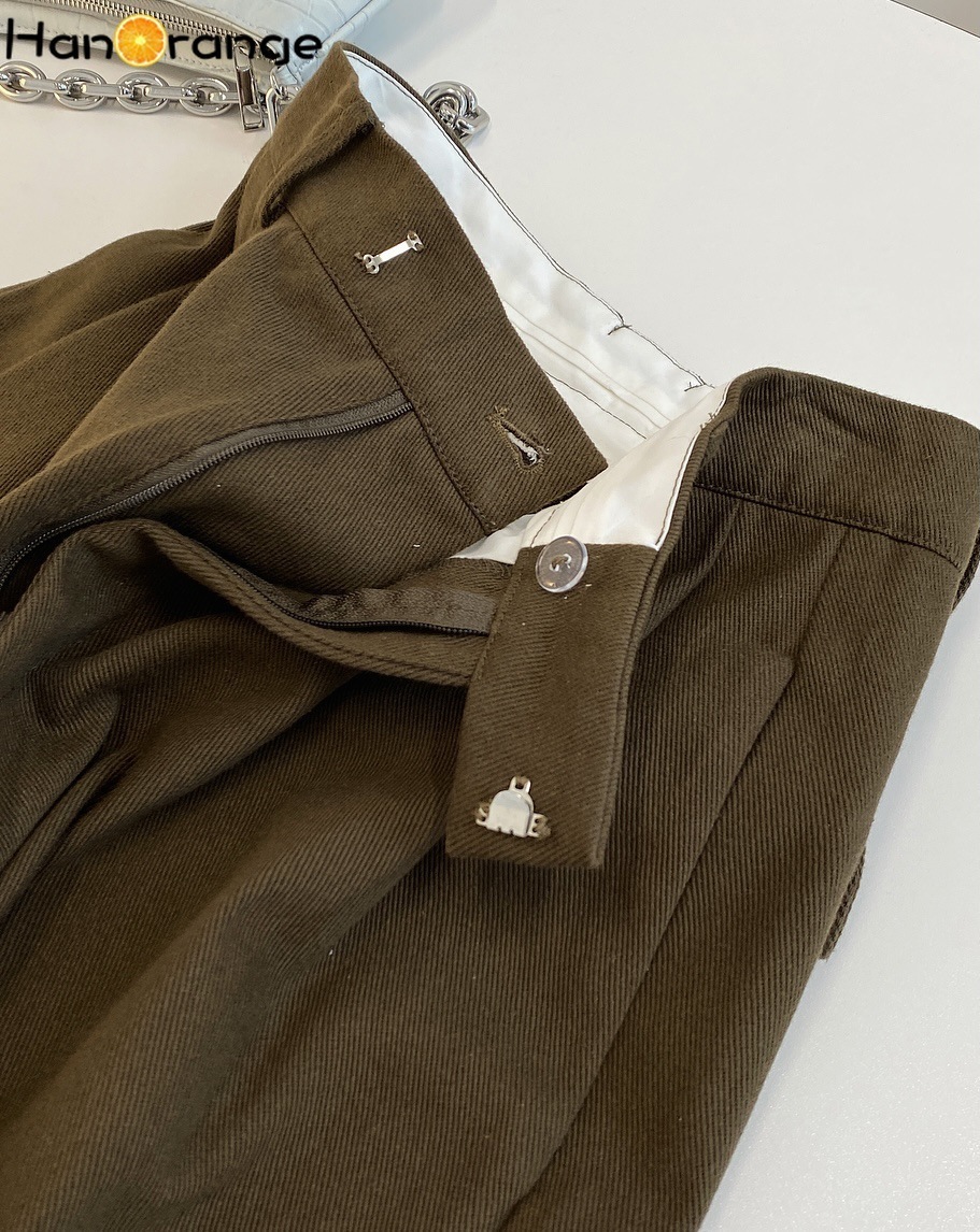 Women's Pants Capris HanOrange Floor Mopping Trousers Women Wide Leg Pants Cotton Casual Spring Autumn Simple Wide High Waist Milk White / Brown 