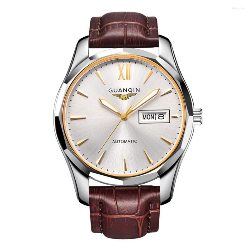 Wristwatches GUANQIN Japan Movement Men Automatic Mechanical Watch Tungsten Steel Clock Male Top Brand Waterproof Sapphire Relogio Masculino, Silver white brown
Wristwatches GUANQIN Japan Movement Men Automatic Mechanical Watch Tungsten Steel Clock Male Top Brand Waterproof Sapphire Relogio Masculino, Silver white brown