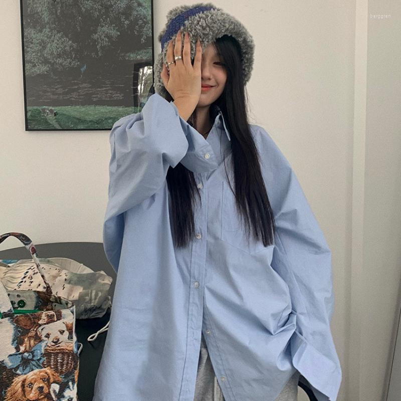 Women's Blouses DAYIFUN Korean Women Basic Long Sleeve White Black Shirts Oversized Streetwear Chic Cardigan All-match Tops, Blue
Women's Blouses DAYIFUN Korean Women Basic Long Sleeve White Black Shirts Oversized Streetwear Chic Cardigan All-match Tops, Blue