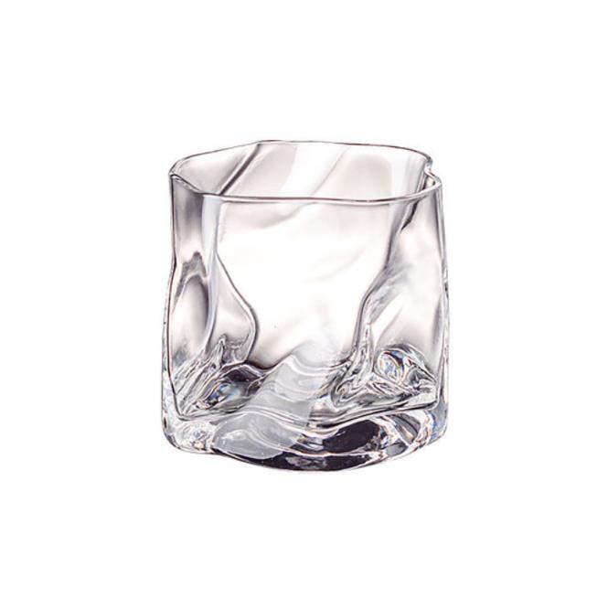 2024 Twisted Flower Whiskey Glass Transparent Beer Glass Glass Water Cup Glass Coffee Cup Origami Cup Ins Style Creative Drinkware