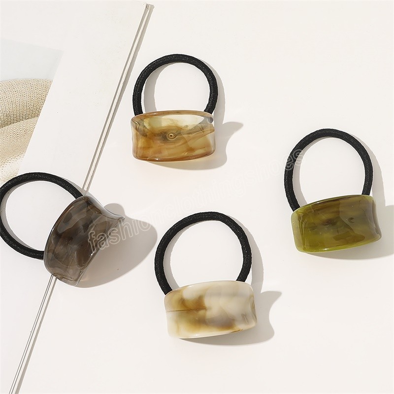 Fashion Hair Tie Women Elastic Hair Band Personality Simplicity Colorful Acetate Hair Rubber Band Girl Hair Accessories