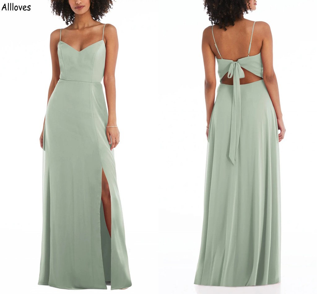 Sage Spaghetti Straps Long Bridesmaid Dresses For Wedding Party Sexy Side Slit Backless Boho Beach Maid Of Honor Gowns Plus Size Elegant Wedding Guest Dress CL2160
Sage Spaghetti Straps Long Bridesmaid Dresses For Wedding Party Sexy Side Slit Backless Boho Beach Maid Of Honor Gowns Plus Size Elegant Wedding Guest Dress CL2160