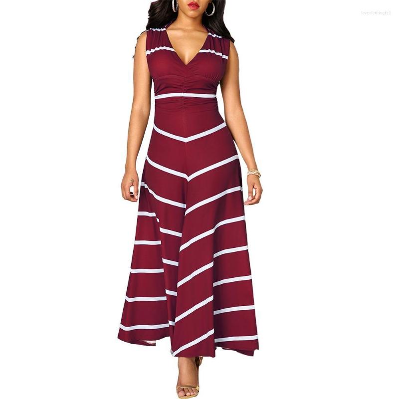 Casual Dresses Loose Summer Party Women Slim Stripe V Neck Sleeveless High Waist Maxi Dress Apparel Elegant, Navy blue
Casual Dresses Loose Summer Party Women Slim Stripe V Neck Sleeveless High Waist Maxi Dress Apparel Elegant, Navy blue