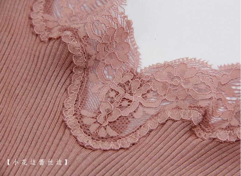 Camisoles Tanks Women's 70% Real Silk 30% Cotton Lace Camisole Top Vest Sleepwear Spaghetti Strap 3001 230413