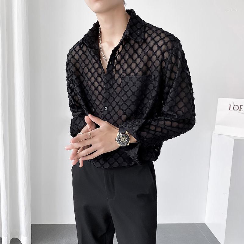 Men's Casual Shirts Shirt Summer For Men Long Sleeves Korean Version Hollow Translucent Men's Clothing, Black
Men's Casual Shirts Shirt Summer For Men Long Sleeves Korean Version Hollow Translucent Men's Clothing, Black