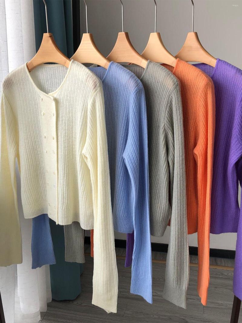 Women's Knits 2023 Autumn Double Breasted Wool Knit Cardigan Ladies O-Neck Soft Long Sleeve Knitwear Sweater, White
Women's Knits 2023 Autumn Double Breasted Wool Knit Cardigan Ladies O-Neck Soft Long Sleeve Knitwear Sweater, White