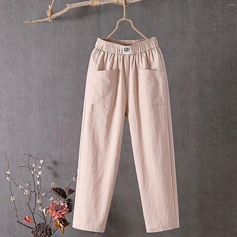 Women's Pants Women Cotton Linen Fashion Solid Color Elastic Waist Loose Straight Female Ankle-length Trousers Summer Casual, Grey
Women's Pants Women Cotton Linen Fashion Solid Color Elastic Waist Loose Straight Female Ankle-length Trousers Summer Casual, Grey