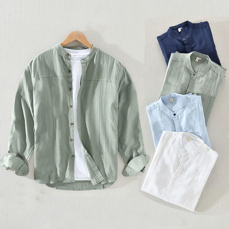 Men's Casual Shirts Harajuku Men Cotton Linen Thin Shirt Chinese Styles Stand Collar Solid Color Long Sleeve Male Breathable Classical Tops, White
Men's Casual Shirts Harajuku Men Cotton Linen Thin Shirt Chinese Styles Stand Collar Solid Color Long Sleeve Male Breathable Classical Tops, White