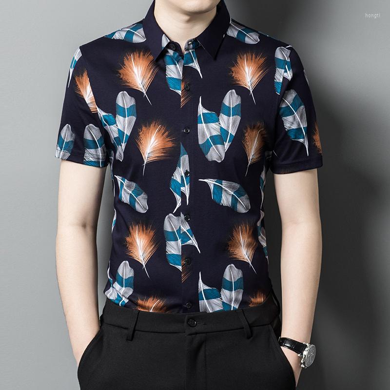 Men's Casual Shirts Feather 3D Digital Printing Design Short Sleeved Men Shirt Summer Quality Mercerized Cotton Smooth Silky Camisa, Picture shown
Men's Casual Shirts Feather 3D Digital Printing Design Short Sleeved Men Shirt Summer Quality Mercerized Cotton Smooth Silky Camisa, Picture shown