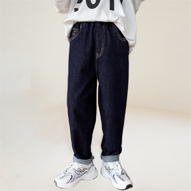 Jeans Boys Spring Autumn Harem Jeans High Waist Elastic Dark Blue Stitching Straight Denim Pants Teen Denim Trousers Casual Clothes 230413, Beige
Jeans Boys Spring Autumn Harem Jeans High Waist Elastic Dark Blue Stitching Straight Denim Pants Teen Denim Trousers Casual Clothes 230413, Beige