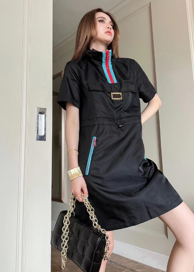 Spring Summer Women Dress High Quality Fashion Short Sleeve Skirt Nylon Material Siamese Dresses, Black
Spring Summer Women Dress High Quality Fashion Short Sleeve Skirt Nylon Material Siamese Dresses, Black