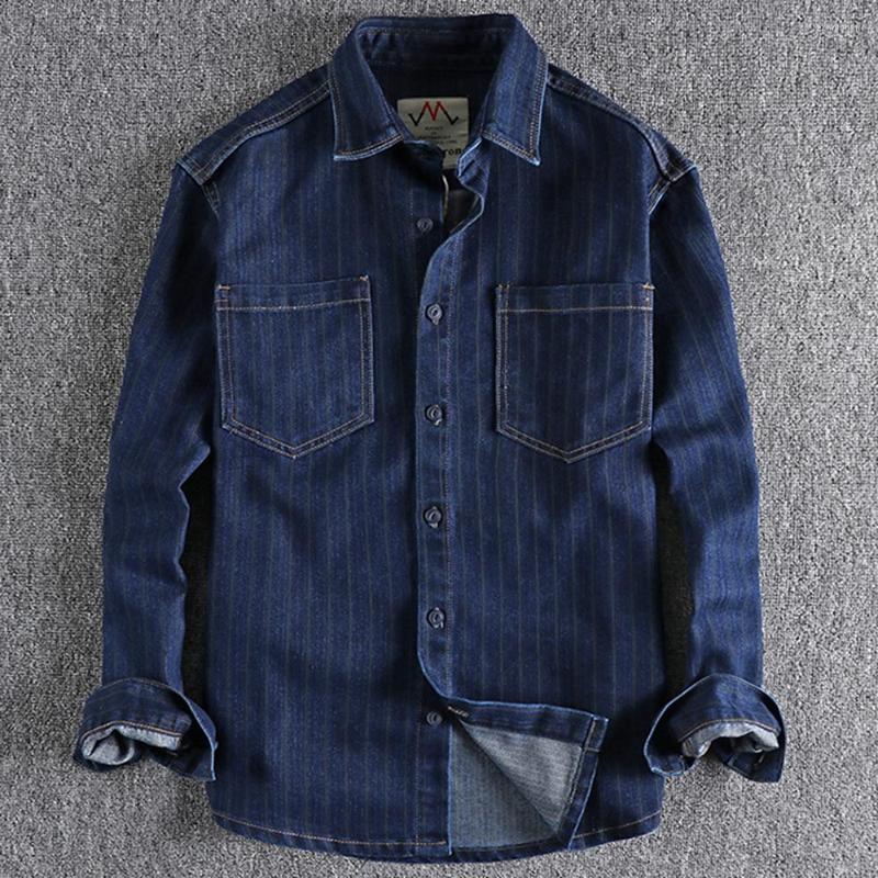 Men's Casual Shirts Name Brand Vintage Striped Denim Shirt Coat For Men Trending Young Mans Top Tee Button Down Oversized 4XL American, Picture shown
Men's Casual Shirts Name Brand Vintage Striped Denim Shirt Coat For Men Trending Young Mans Top Tee Button Down Oversized 4XL American, Picture shown