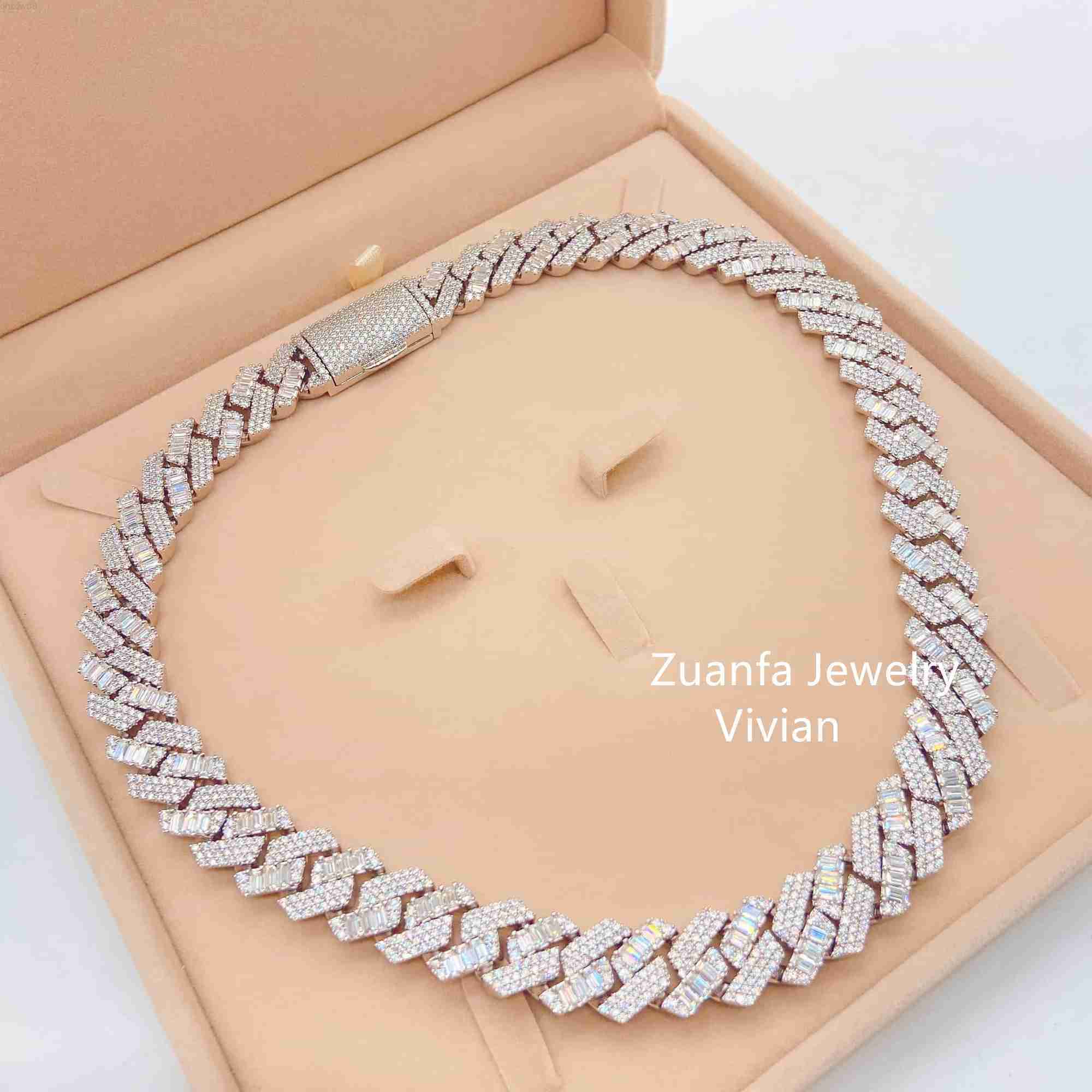 Iced Out Fine Jewelry Miami Cuban Silver 925 Vvs Baguette Moissanite Diamond Hip Hop Jewelry Cuban Link Chain
Iced Out Fine Jewelry Miami Cuban Silver 925 Vvs Baguette Moissanite Diamond Hip Hop Jewelry Cuban Link Chain