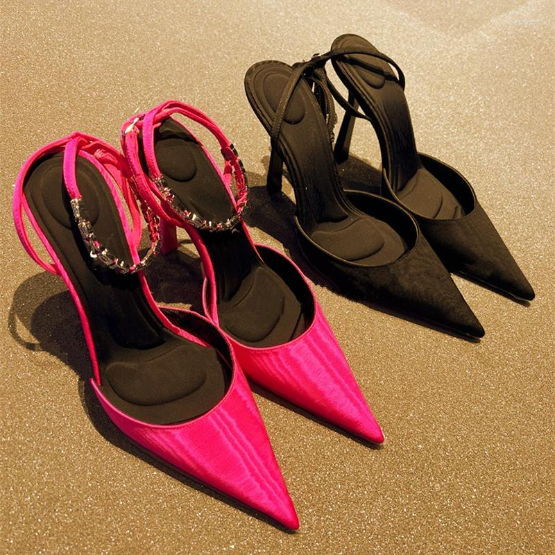 Sandals Women's Spring/Summer Fashion Banquet Rhinestone Letter Buckle Baotou High Heel Pointy Sexy Thin Hollow Shoes, Blue 10 cm
Sandals Women's Spring/Summer Fashion Banquet Rhinestone Letter Buckle Baotou High Heel Pointy Sexy Thin Hollow Shoes, Blue 10 cm