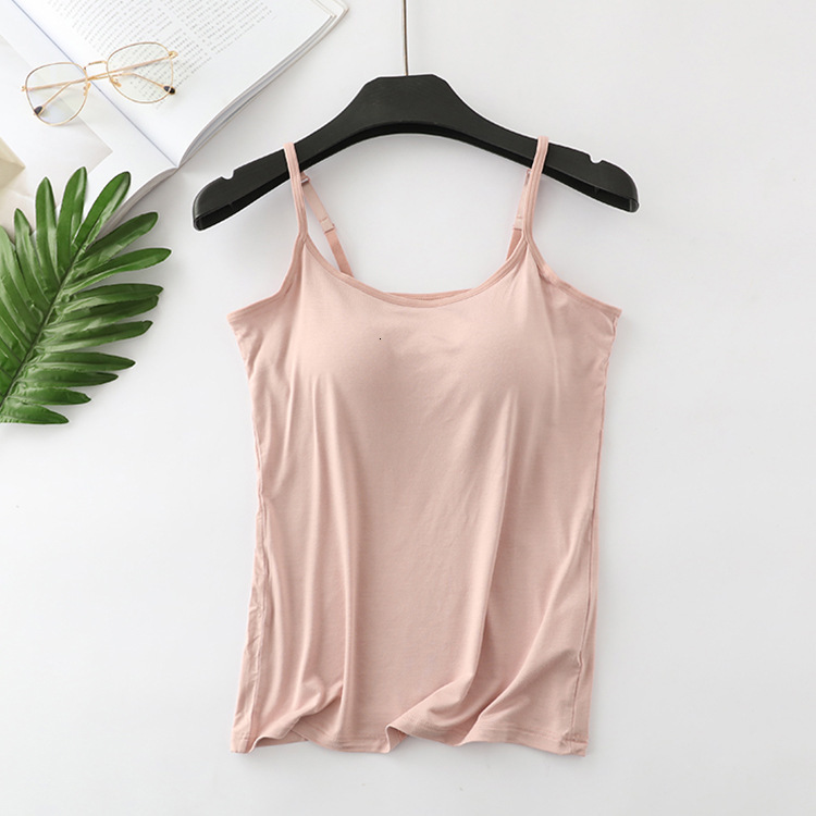 Camisoles Tanks modal female large size no steel ring integrated five-finger chest pad camisole bottoming shirt slim multicolor 230413
