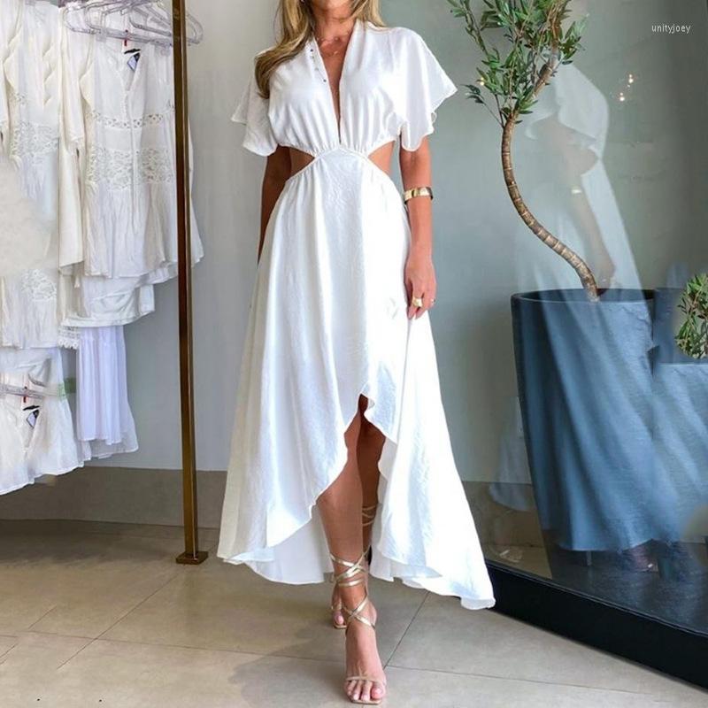 Casual Dresses Women's Dress Backless Sexy Long 2023 Summer Leaky Waist V-Neck Short Sleeve Solid Irregular Party
Casual Dresses Women's Dress Backless Sexy Long 2023 Summer Leaky Waist V-Neck Short Sleeve Solid Irregular Party