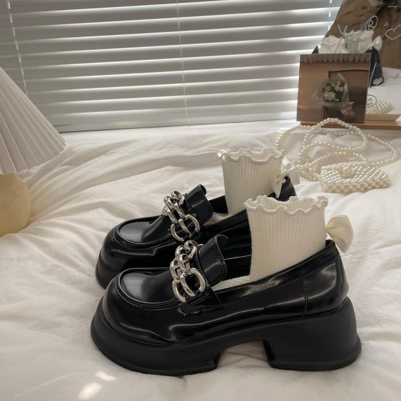 Dress Shoes Women Loafers Lolita Fashion Chain Platform Japanese Uniform Chunky Leather University Girls Mary Janes, Black
Dress Shoes Women Loafers Lolita Fashion Chain Platform Japanese Uniform Chunky Leather University Girls Mary Janes, Black