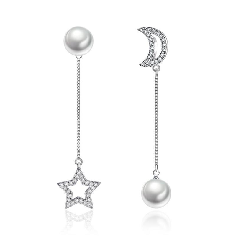 Stud Earrings Fashion 925 Sterling Silver Jewelry For Women Shiny Zircon Asymmetry Star Moon Pearl Earring Female Party GiftsStud
Stud Earrings Fashion 925 Sterling Silver Jewelry For Women Shiny Zircon Asymmetry Star Moon Pearl Earring Female Party GiftsStud