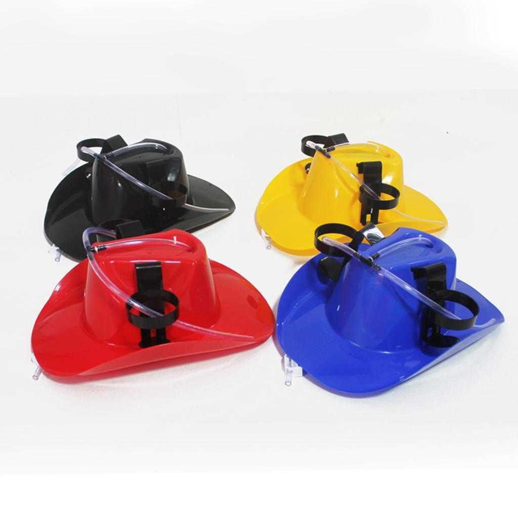 Party Hats CreativeLazy Lounge Beer Soda Guzzler Helmet Drinking Hat Birthday Party Cool Unique Toy Handsfree Drink Toy Cowboy Cosplay W0413