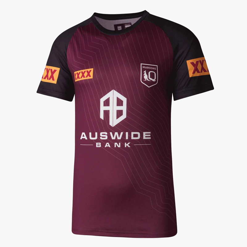 Outdoor TShirts Harvey Norman QLD Maroons 2024 rugby jersey Australia QUEENSLAND STATE OF ORIGIN NSW BLUES home Training shirt 230413