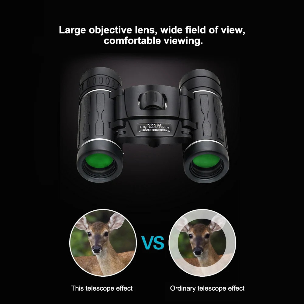 Telescope Binoculars BIG SALE 100x22 HD Powerful Binocular High Power Camping Equipment Portable Travel Pocket Night Vision 231113