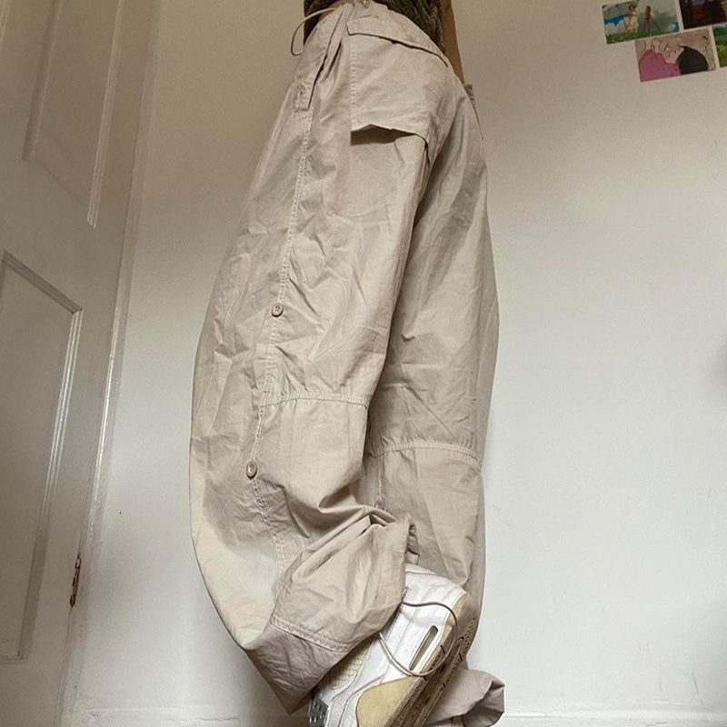 Women's Pants Capris Women Casual Joggers Pants Vintage Hip Hop Low Waist Solid Baggy Trousers Y2K Fashion Streetwear Drawstring Wide Leg Cargo P
