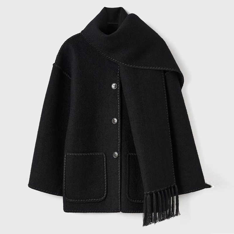 jacket women coat designer jacket clothes fashion clothes women's wool blends women splice cashmere coat autumn winter warm streetwear outwear ja