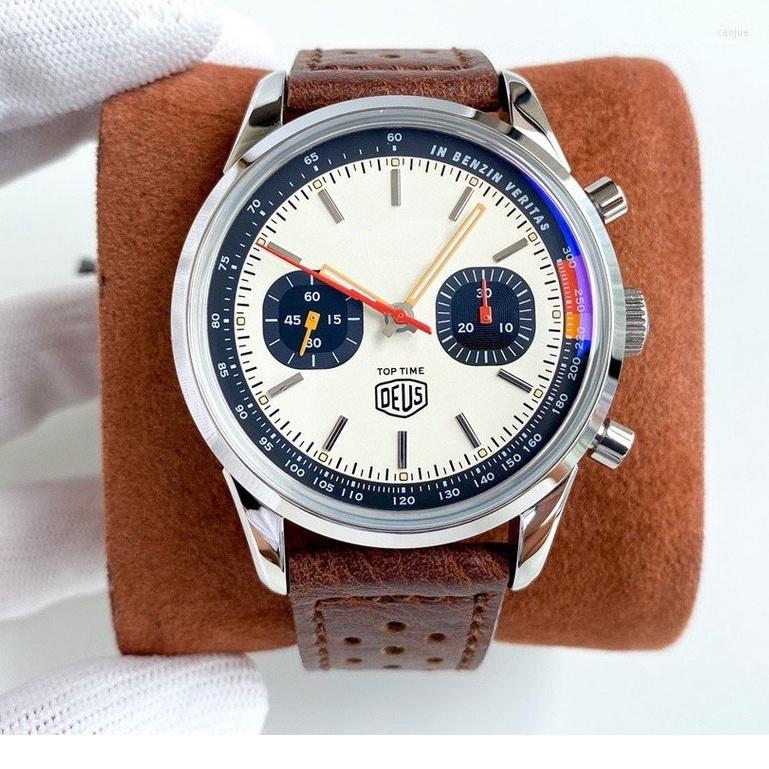 Wristwatches Mens Mechanical Watch Automatic Chronograph ETA7750 Brown Leather, Picture shown
Wristwatches Mens Mechanical Watch Automatic Chronograph ETA7750 Brown Leather, Picture shown
