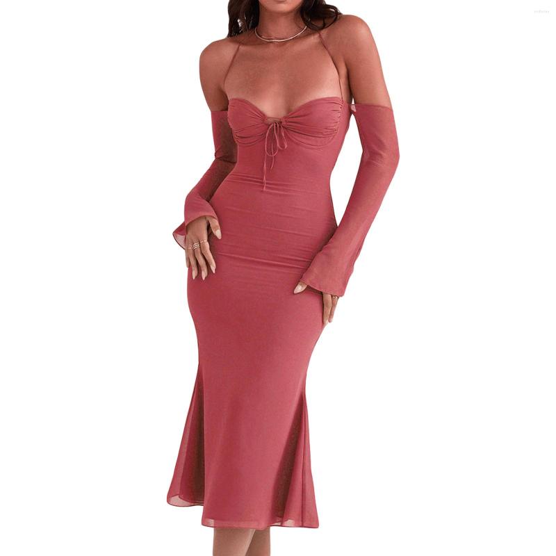 Casual Dresses Women Sexy Off Shoulder Halter Midi Dress Woman Bodycon Stretchy Lady Elegant Party Long Sleeve Solid Color 2023, Green
Casual Dresses Women Sexy Off Shoulder Halter Midi Dress Woman Bodycon Stretchy Lady Elegant Party Long Sleeve Solid Color 2023, Green
